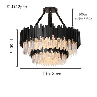 Armena - Modern Black Glass Hanging Ceiling Chandelier