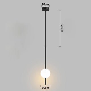 Tora - Modern Hanging Frosted Milk Glass Ball Pendant Ceiling Light