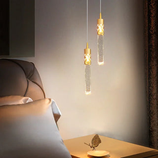 Selma - Modern Crystal Sparkle Pendant Tube Hanging Ceiling Light