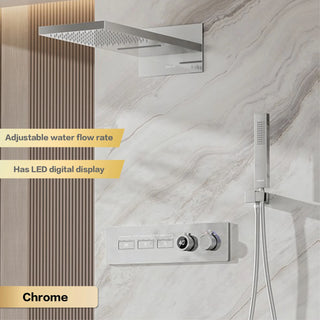 Lazare  - Modern LED Smart Display Wall Mounted Shower Set Multi Function