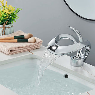 Jurek -  Creative Hollowed Out Design Waterfall Faucet Solid Brass Basin Mixer Taps