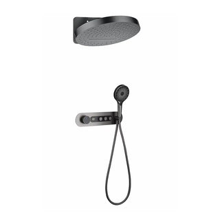 Ophelie - Digital Brushed Gold Shower System with Temperature Display Rainfall Head