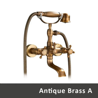 Gyles - Vintage Wall Mounted Bathtub Tap & Handheld Shower Set