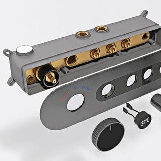 Nerea - Brass Round Waterfall Shower System with Digital Display