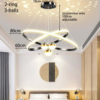 Camillie  - Feather Round Hanging Ceiling Chandelier