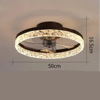 Hilarion - Crystal Chandelier Light Ceiling Fan 5 Blade
