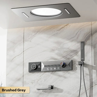 Hesperos  - Brass LED Digital Shower System with Ceiling Mount and Dual Hot & Cold Controls