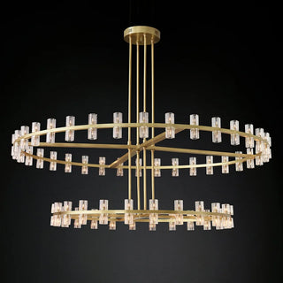 Harbie- Statement Gold Beam Cylindrical Up Down Hanging Chandelier