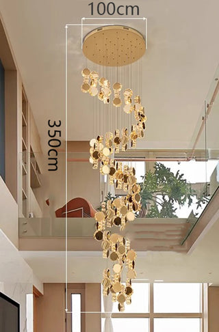 Thiago - Round Crystal Gold Hanging Ceiling Chandelier