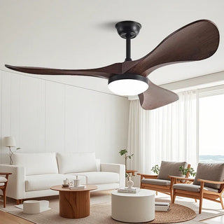 Phelix - 42/52/60Inch 3 Blade Wood Style Ceiling Fan with LED Light