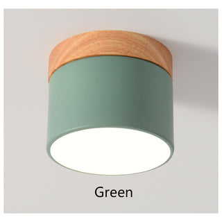 Nicoll - Nordic Wood Style Surface Mounted Round Ceiling Downlight
