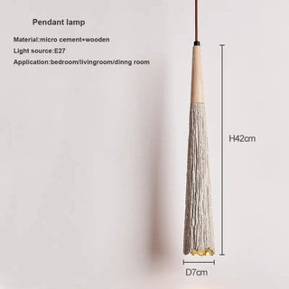 Vlore - Wabi Sabi Wood Style Long Cone Tube Pendant Ceiling Light
