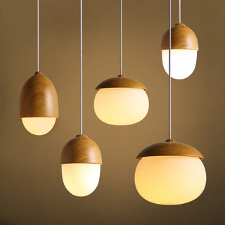Taressa - Modern Scandinavian Wooden Round Hanging Pendant Ceiling Light