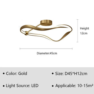 Mapire - Modern Twisted LED Wave Semi Flush Dimmable Ceiling Light