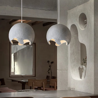 Norman  - Moon Round Wabi-Sabi Pendant Ceiling Light