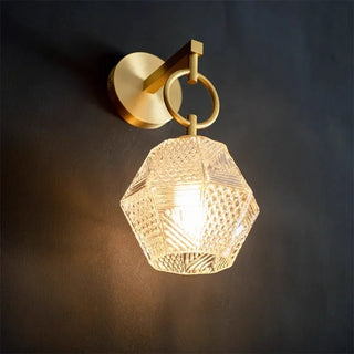 Teddy - Modern Gold Patterned Glass Crystal Wall Light