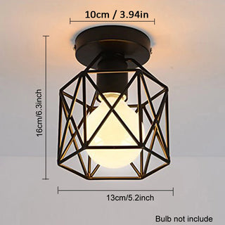 Solberg - Modern Metal Cage Pendant Ceiling Light