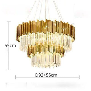 Alessia - Modern Round Gold Crystal Glass Ceiling Light Chandelier