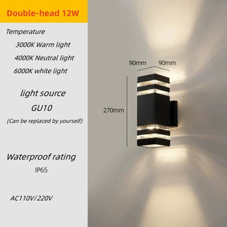 Emma - Up/Down Rectangle/Round Black Smart Wall Light