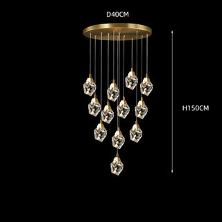Haiti - Multi Head Crystal Glass Gold Ceiling Chandelier