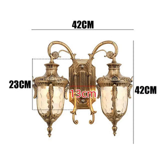 Julius - Double Head Classic Ripple Glass Outdoor Courtyard Lighting Fixture