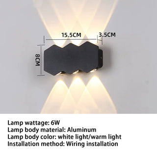 Kenndra - Hex Shaped Up/Down Outdoor Wall Light
