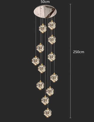 Penny - Hanging Crystal Gold Flower Ceiling Chandelier