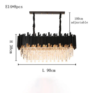 Armena - Modern Black Glass Hanging Ceiling Chandelier
