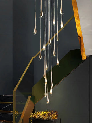 Alonso - Modern Minimalist Teardrop Gold Ceiling Chandelier