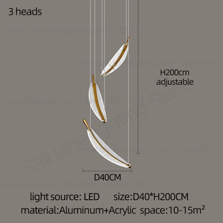 Plume - Leaf Adjustable Hanging Chandelier