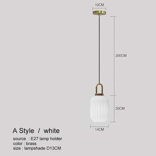 Katrina - Squashed Round Patterned Glass Shade Gold Pendant Ceiling Light