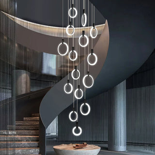 Amarta - Acrylic Round Multi Ring Hanging Ceiling Chandelier
