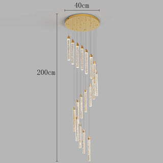 Samantha - Modern Sparkly LED Tube Ceiling Round Chandelier