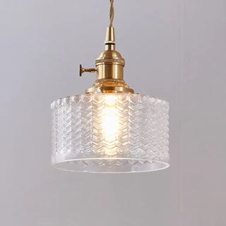 Filomena - Patterned Glass Round Pendant Hanging Ceiling Light