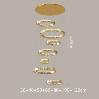 Nurul - Crystal Round Gold Hanging Chandelier