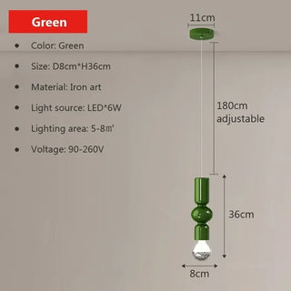 Caterpillar - Minimalist Abstract Coloured Tube Glass Adjustable Hanging Ceiling Light