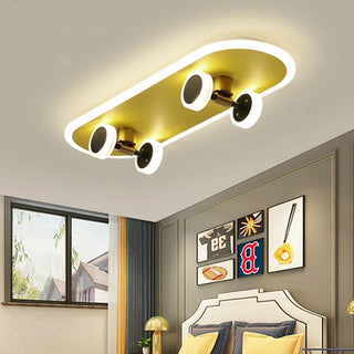 Yubbe - Gold Modern Skateboard LED Ceiling Light