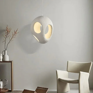 Andy - Polystyrene Round Wabi-Sabi Pendant Ceiling Light