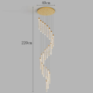 Samantha - Modern Sparkly LED Tube Ceiling Round Chandelier