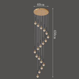 Abril - Crystal Ball Cluster Hanging Chandelier