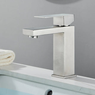 Fasin - Bathroom Faucets Stainless Steel Basin Faucet Tall And Short Deck Mounted