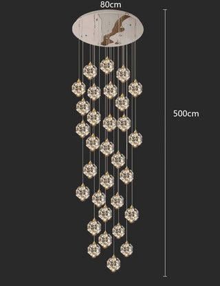 Penny - Hanging Crystal Gold Flower Ceiling Chandelier