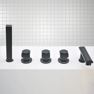 Tymon - Modern Waterfall 5 Piece Bathtub Tap and Shower Set