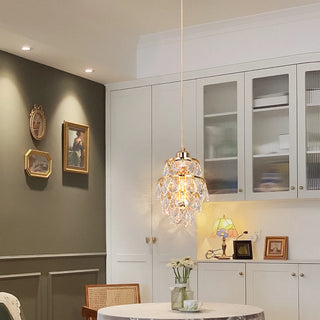 Gines - Crystal Hanging Glass Round Gold Ceiling Pendant Light