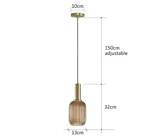 Kiara - Green Patterned Glass Hanging Pendant Ceiling Light