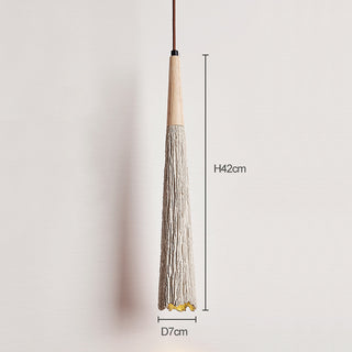 Vlore - Wabi Sabi Wood Style Long Cone Tube Pendant Ceiling Light