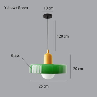 Rafal - Modern Retro Bauhus Glass Hanging Round Pendant Ceiling Light