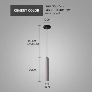 Dundee - Minimalist Industrial Style LED Waterstone Long Droplight Pendant Light