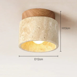 Algiers - Marble Stone Wood Ceiling/Wall Light