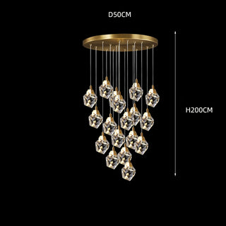 Haiti - Multi Head Crystal Glass Gold Ceiling Chandelier
